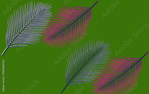 Palm Leaf Set in Gradient Colors – Minimal Tropical Botanical Collection