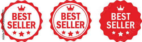set of best seller stickers, badges, on transparent background