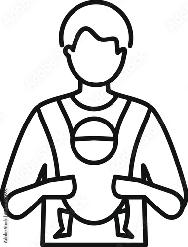 Father carrying a baby in a front baby carrier, showing parenting and family love