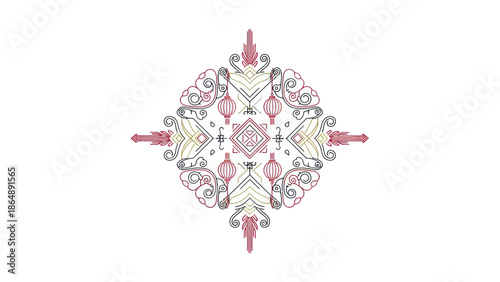 Ornate Diamond Shape Design Element.