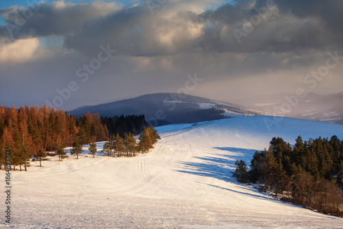 the winter landscape of the Low Beskids
