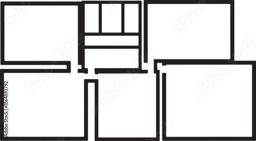 Stack of Black and White Burger Icons in Minimalist Style