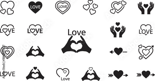 Valentines day clip art heartfelt symbols and icons for love and romance on valentine's day