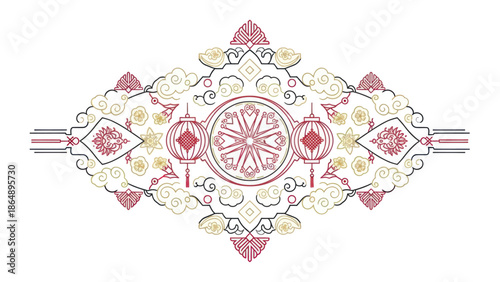 Ornate Floral Pattern Design Element.