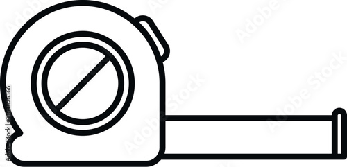 Measuring tape for construction and renovation work in outline icon style