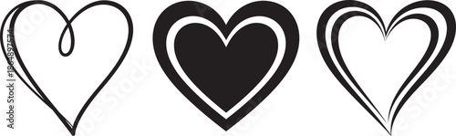 Valentines day heart illustrations for romantic celebrations and love