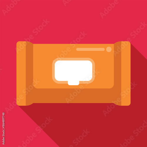 Orange wet wipes package for baby care and personal hygiene