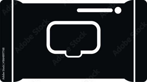 Wet wipes package icon representing cleaning and personal hygiene