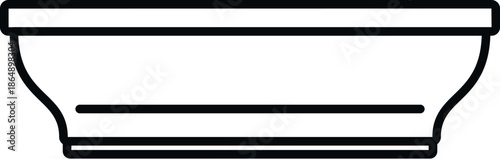 Serving dish icon presenting a kitchenware container with a simple outline design