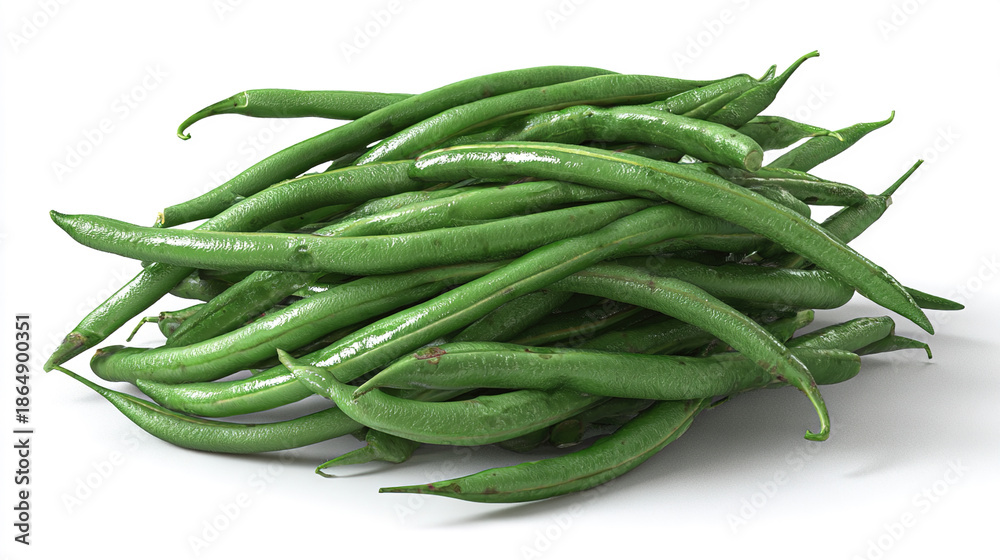 Fototapeta premium Realistic Style Green Beans Fresh Produce Photography