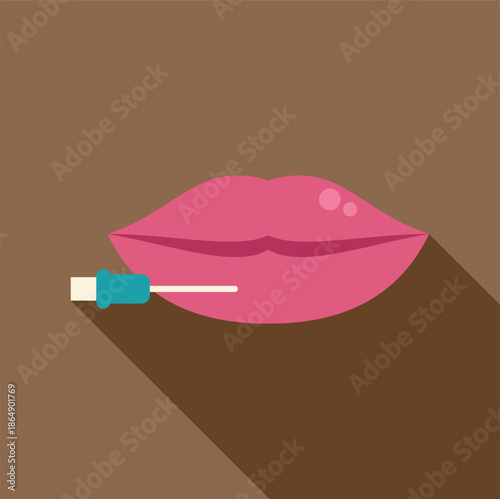 Lips undergoing a cosmetic injection procedure for enhancement