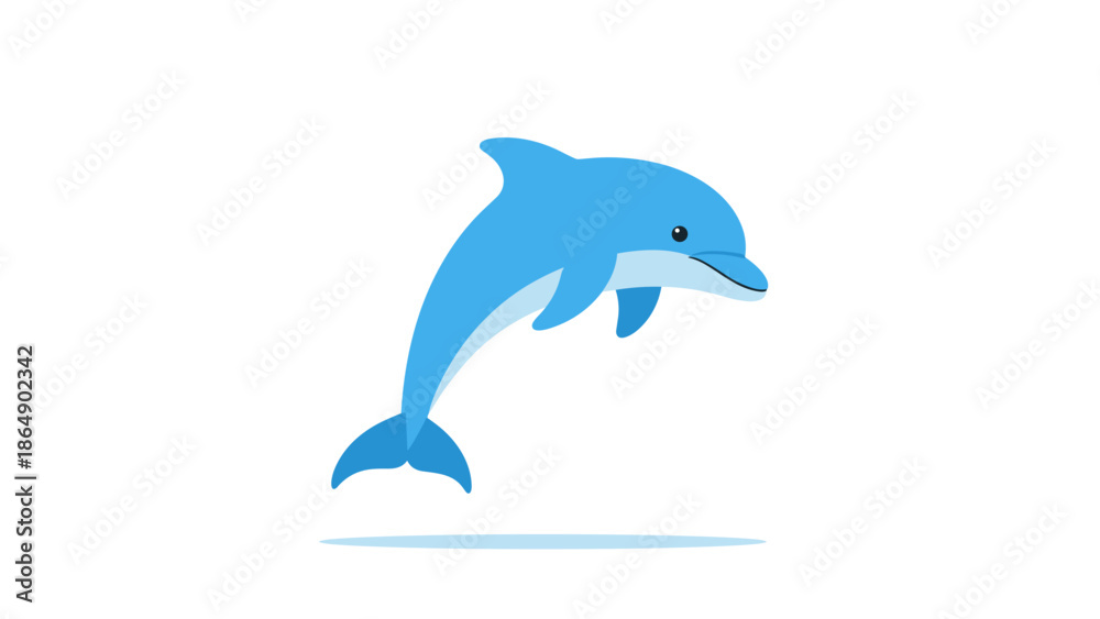 Obraz premium A playful blue dolphin leaping out of the water.