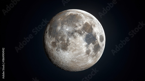 Wallpaper Mural Crisp Full Moon Illuminated Against a Deep Black Night Sky Revealing Detailed Lunar Craters, Surface Textures, and Natural Celestial Beauty Torontodigital.ca