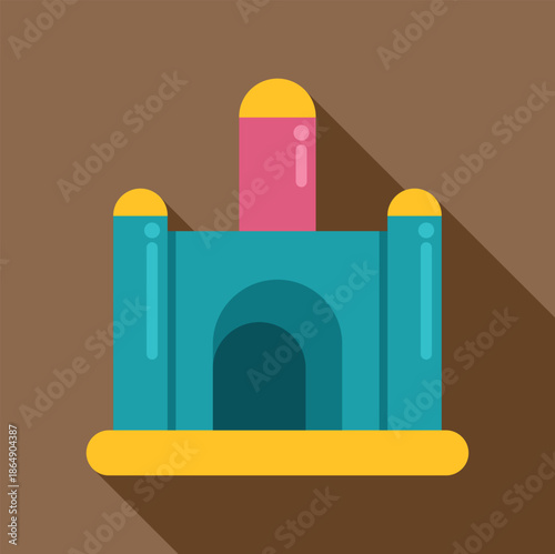 Inflatable bouncy castle providing fun activity in children's playground