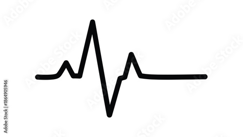 Simple black heartbeat line graph on white background.