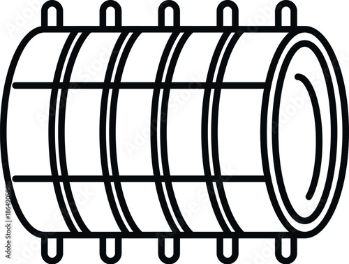 Hair curler creating beautiful hairstyles in beauty salons, vector line art icon