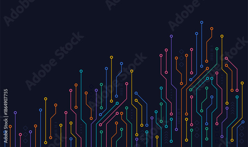 Circuit board vector illustration. High-tech technology background
