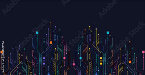 Circuit board vector illustration. High-tech technology background