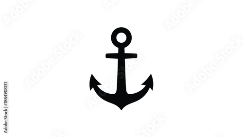 Simple black anchor symbol on white background.