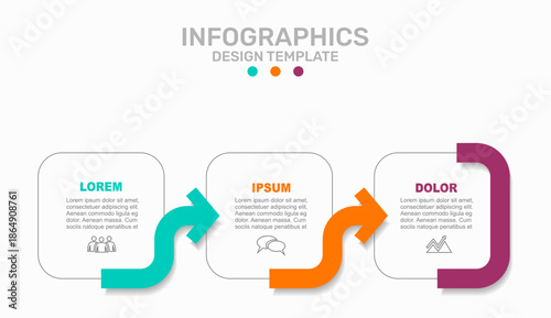 Curved arrow infographic timeline with segments and icons, ideal for process visualization or business presentations. Vector illustration.