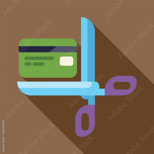 Scissors cutting a credit card, illustrating financial management and eliminating debt