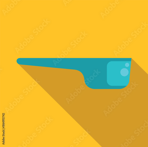 Blue plastic scoop providing measurement for washing powder in flat design