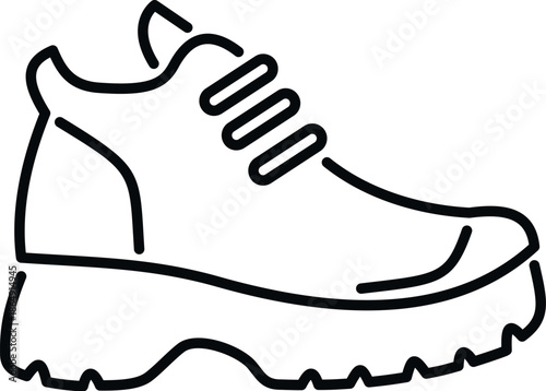 Stylized sneaker icon representing durable footwear for casual fashion or walking