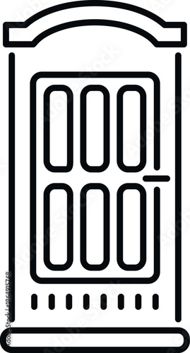 Portable toilet icon representing temporary sanitation at events or construction sites