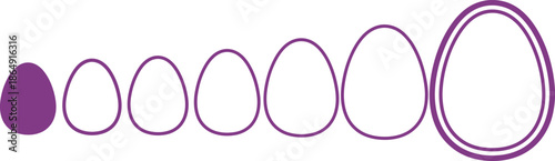 Easter day egg hatching concept with gradual growth stages