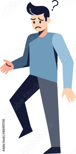 Man Confused and Uncertain About Direction.