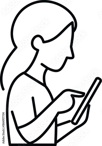 Person tapping on a smartphone screen, interacting with digital content