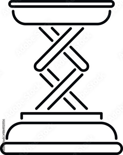 Scissor lift displaying an elevating platform outline on a white background