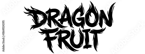 Stunning dragon fruit logo with fiery design elements and bold typography