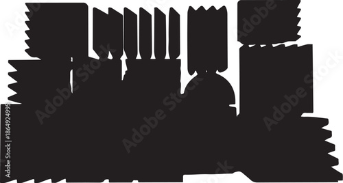 Black Silhouette Cityscape Skyline Urban Landscape