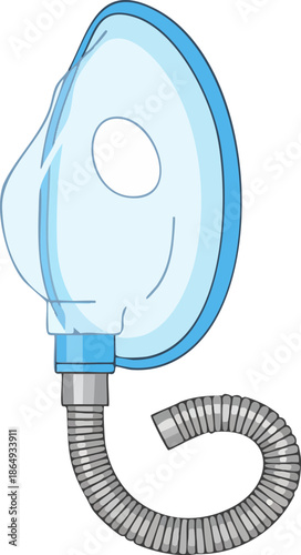 Breathing Mask Oxygen Supply Medical Equipment Vector Graphic