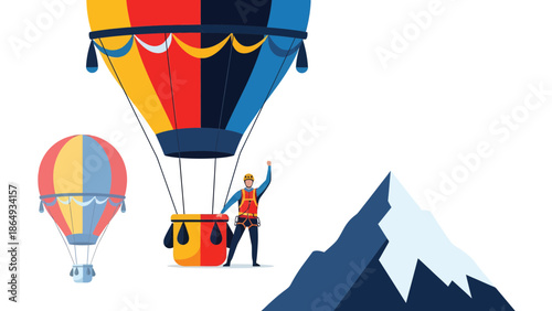 Adventure Awaits Hot Air Ballooning Experience Over Majestic Mountain Peaks