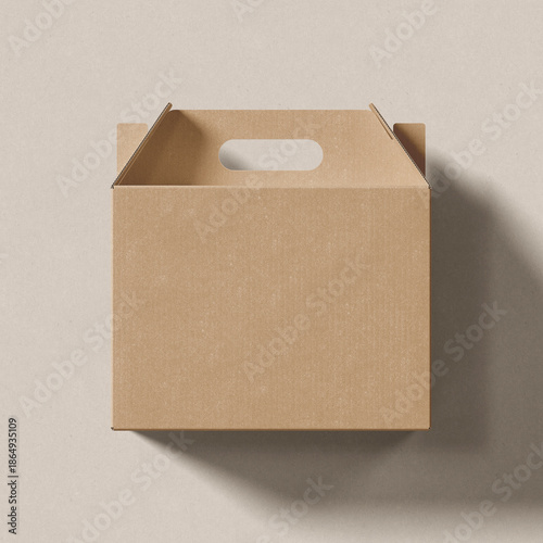 Canvas Print Kraft gable box mockup. 3D rendering