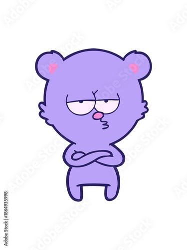 bobbing motion animation of polar bear in neon cartoon