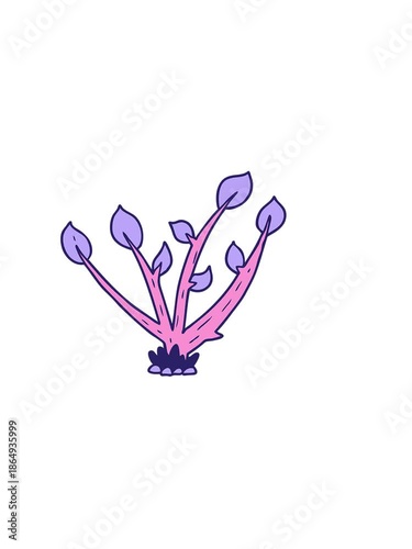 horizontally vibrating animation of cartoon sprouting plant