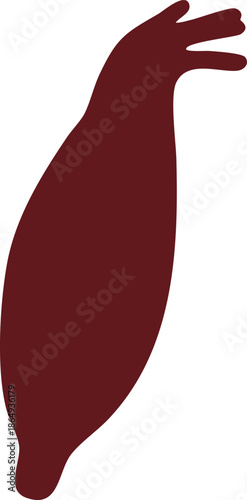 Abstract Maroon Silhouette of Human Bicep Muscle