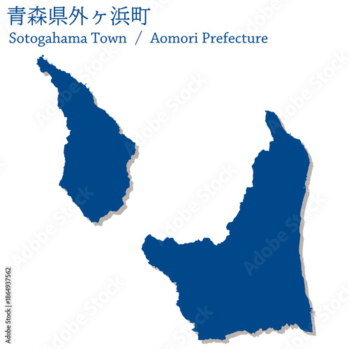 イラスト素材：日本地図　青森県外ヶ浜町ベクターイラストマップ