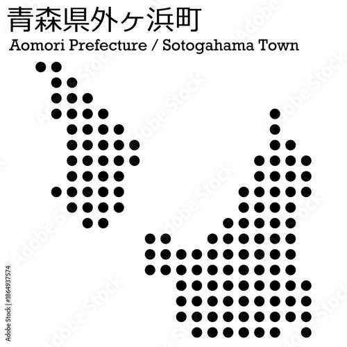 イラスト素材：日本地図　青森県外ヶ浜町ベクターイラストマップ