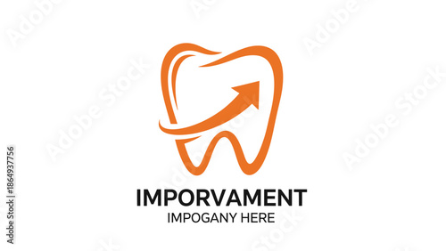 Dental Health Improvement and Growth Symbol Tooth with Upward Arrow Icon