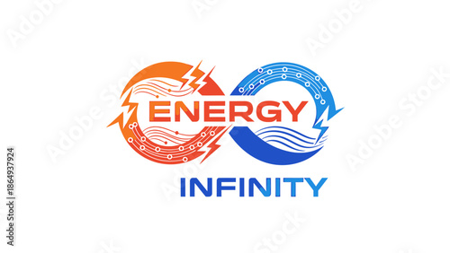Infinity Energy Symbol representing endless renewable energy resources and sustainable power generation for a greener future