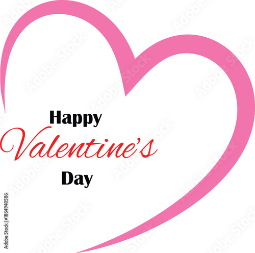 Romantic pink heart shape vector illustration and symbol for a Valentine's Day celebration greeting card design expressing a love and passion feeling