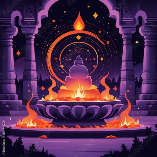 AI-Generated Maha Shivaratri Shiva Lingam Vector
