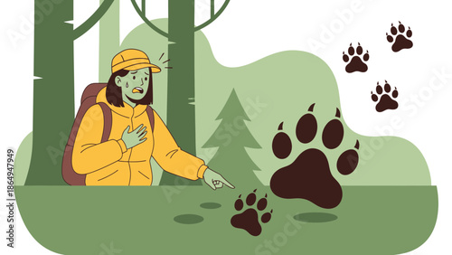 Terrified Hiker Discovers Fresh Bear Tracks in Forest Trail Encounter