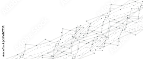 Vector illustration of minimalistic design with connecting the dots and lines. Abstract geometric background of science and technology concept.