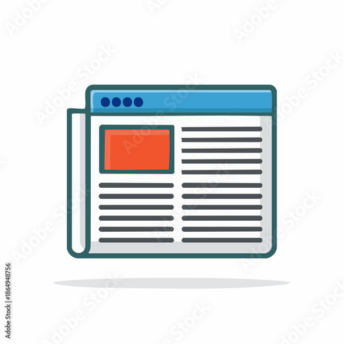 Open newspaper icon with headline and content text, displaying the latest news and information