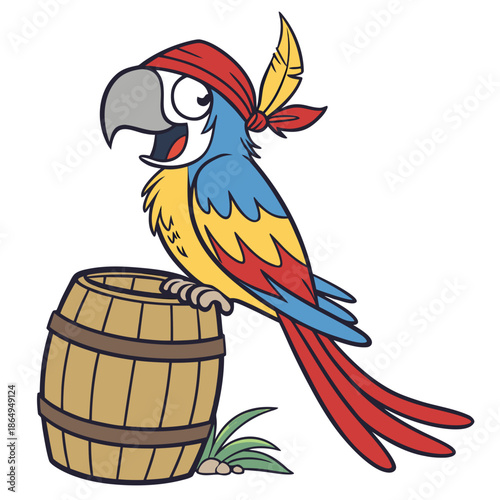Classic Pirate Parrot Colorful Vector Character Design